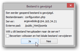 bewerken op server